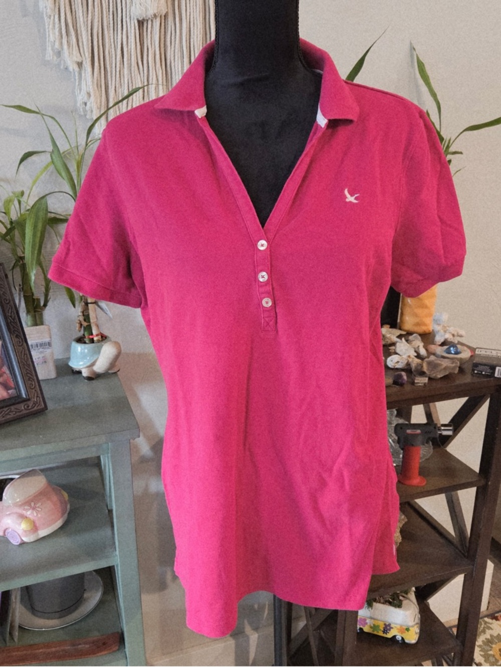 Eddie Bauer Bright Pink Short-Sleeve Polo